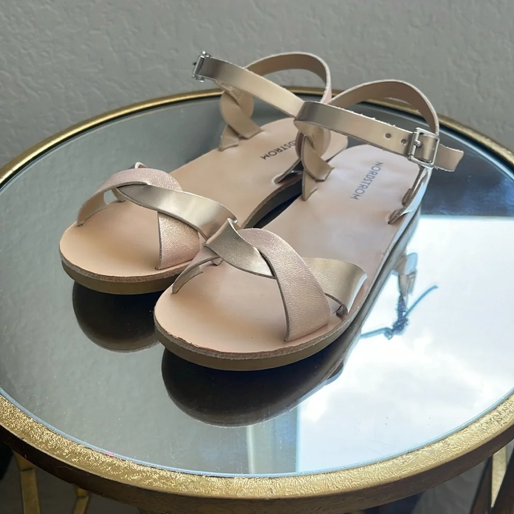 Rose Gold and Pink Shimmer Sandals